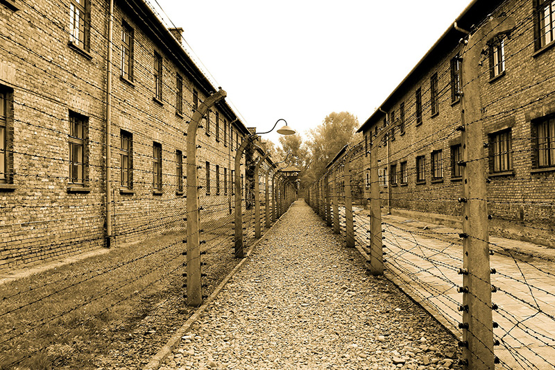 Weg in Richtung des Vernichtungslagers Auschwitz.
